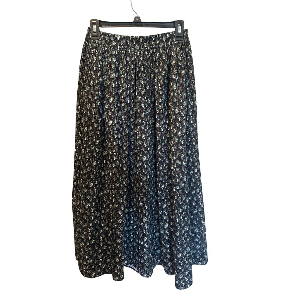 ⭐️ Women’s Paper Parachute Floral Micro Pleated Midi Skirt Size Large Prairie